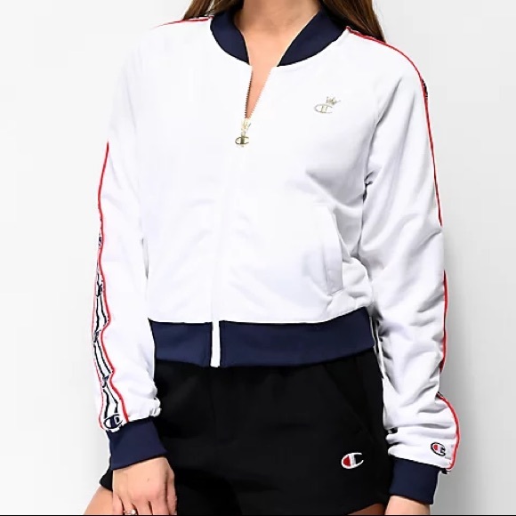 Champion Jackets \u0026 Coats | Champion Logo White \u0026 Blue Taping Track Jacket | Color: Blue/White | Size: L | Lilnilz's Closet